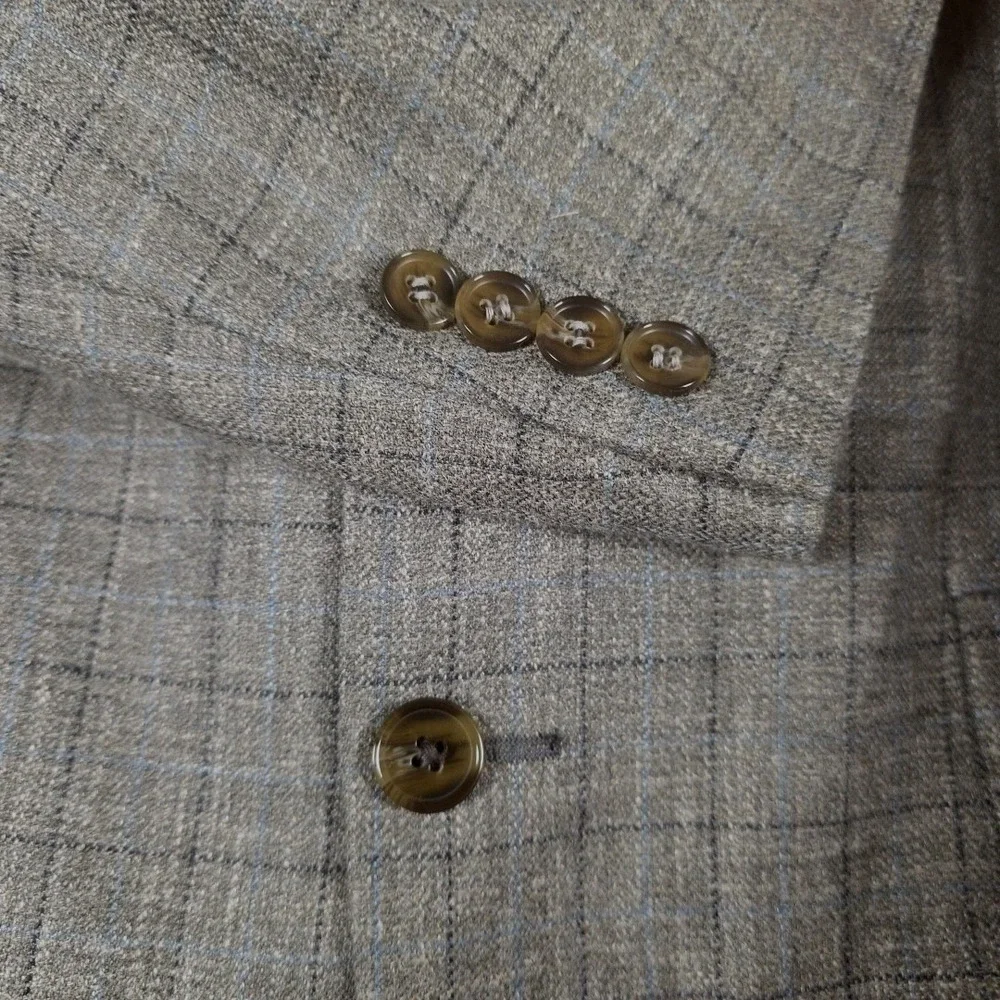 Lauren Ralph Lauren Blazer Mens 43T Tan Silk Linen Wool Glen Plaid Sprt Coat NEW - Picture 10 of 11